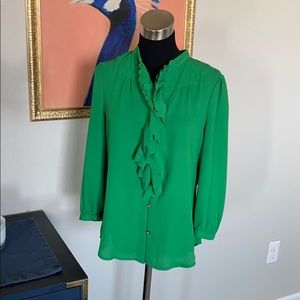 Anthropologie HD in Paris Green Blouse NWOT